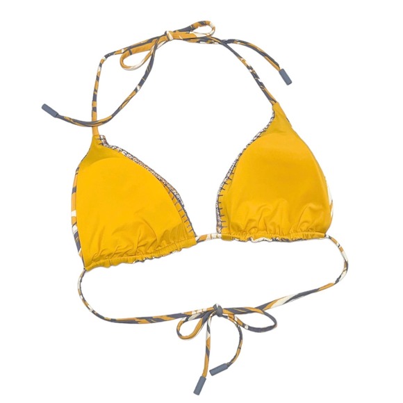 Red Carter Bamboo Leaf Print Crochet Lace Trim Bikini 2-Piece Swim Set In Amber - Picture 9 of 12